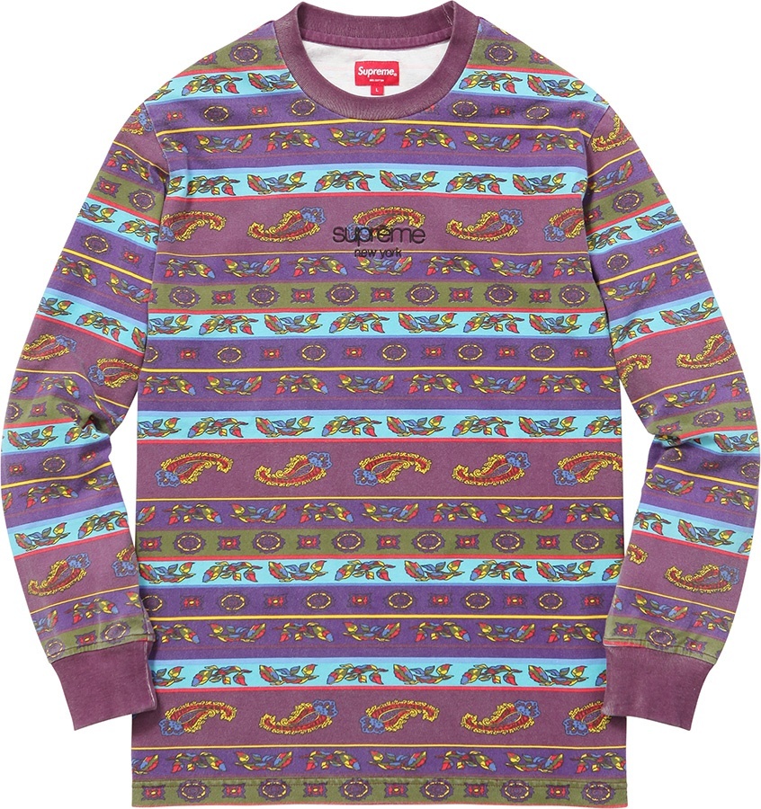 Paisley Stripe L/S Top view 2